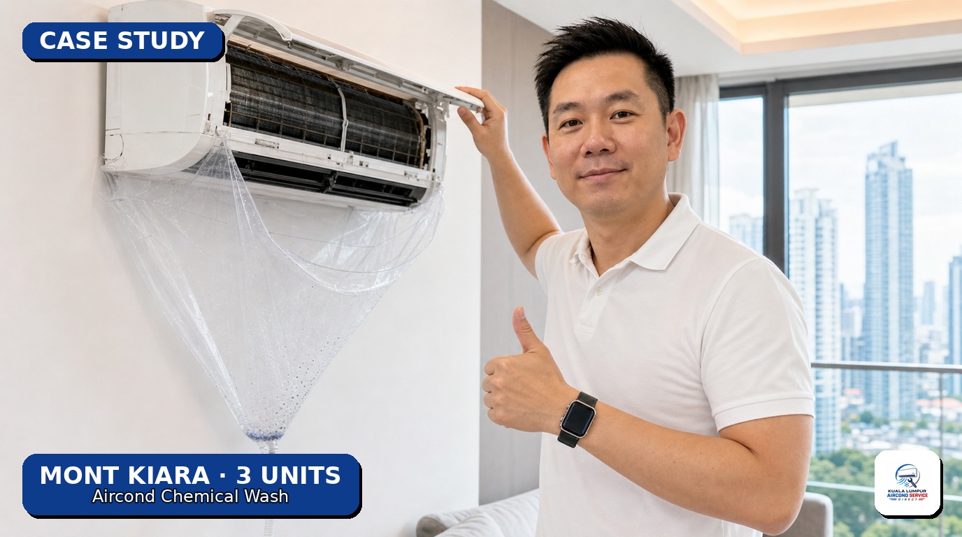Aircond chemical wash for a 3-unit condo in Mont Kiara, Kuala Lumpur
